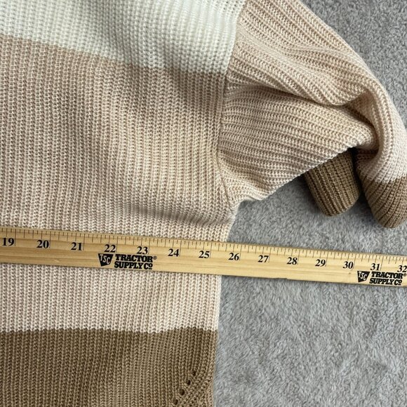 NEW Matty M Women's XXL Colorblock Polyester Knit Sweater Crewneck Half Sleeve - Picture 4 of 8